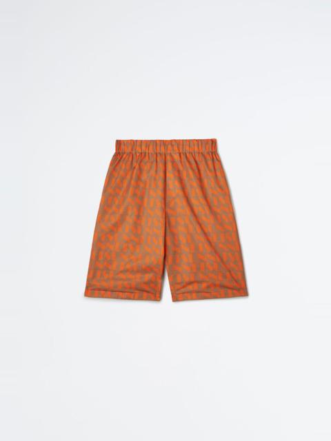 SUNNEI REVERSIBLE ORANGE & BEIGE LOGO BERMUDA PANTS