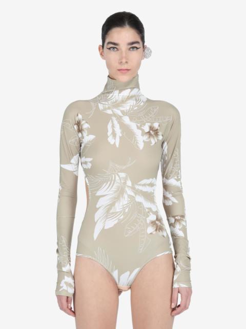 N°21 FLORAL-PRINT BACKLESS BODYSUIT