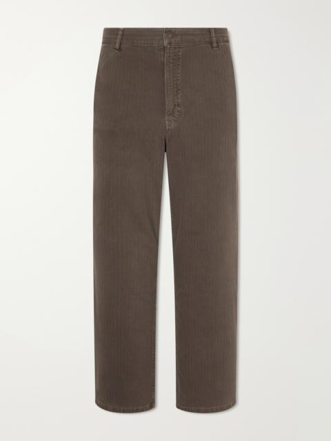 JEANERICA Genua Wide-Leg Herringbone Cotton-Blend Trousers