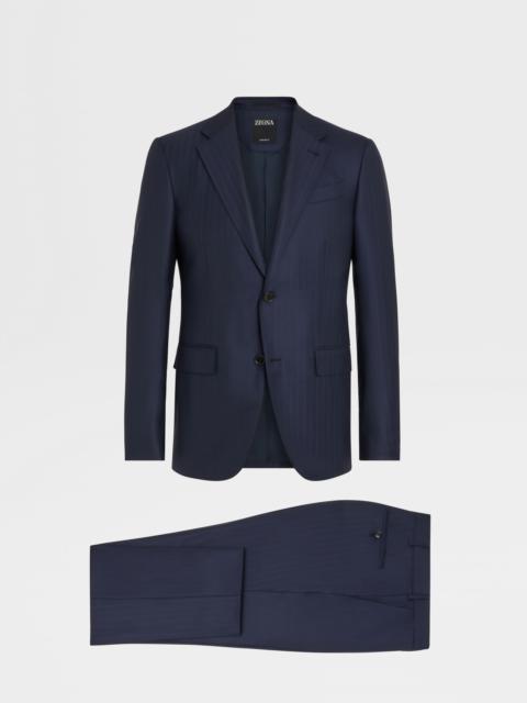 ZEGNA NAVY BLUE AND BLUE 15MILMIL15 WOOL SUIT