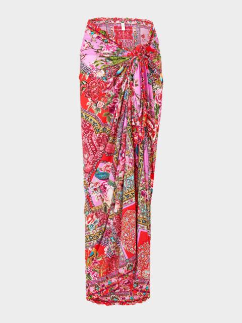 CAMILLA Heirloom Empire Multi Wear Long Sarong Coverup with Frill Edges