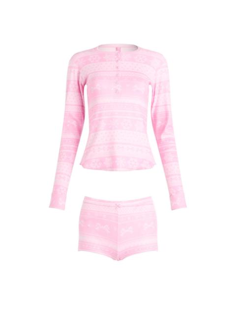 SKIMS SKIMS Plush Pointelle Henley & Short Set