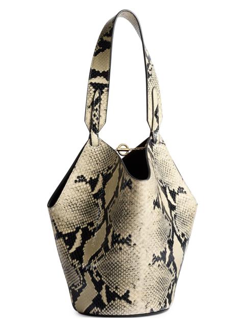 KHAITE Women's Lotus Mini Python-Embossed Leather Tote Bag - Natural