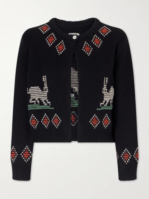 BODE Bunny Jacquard-knit Wool Cardigan