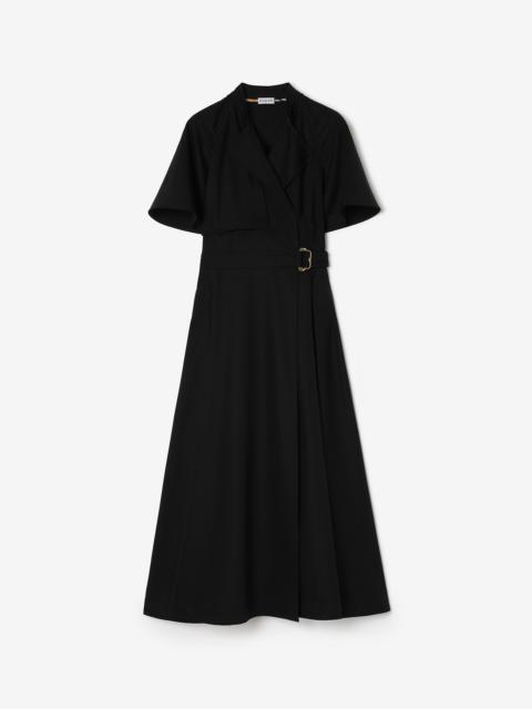 Burberry Wool Twill Wrap Dress
