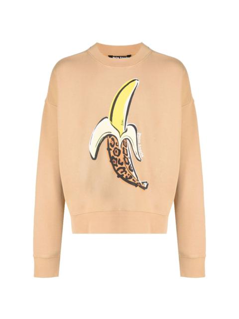 Banana-print cotton sweatshirt