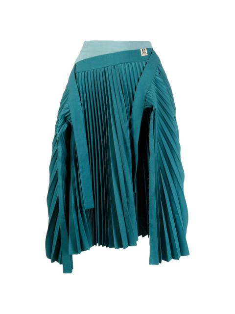 pleated asymmetric skirt