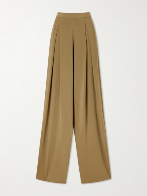 Max Mara Pleated Crepe Wide-leg Pants