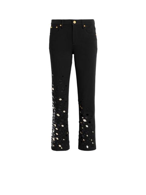 Roberto Cavalli Mirror Snake Embroidery Jeans