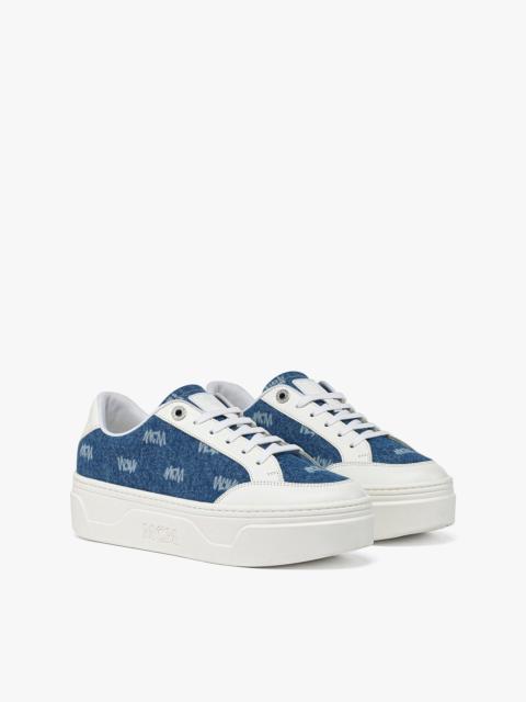 MCM Women’s Skyward Platform Sneakers in MCM Sommer Denim