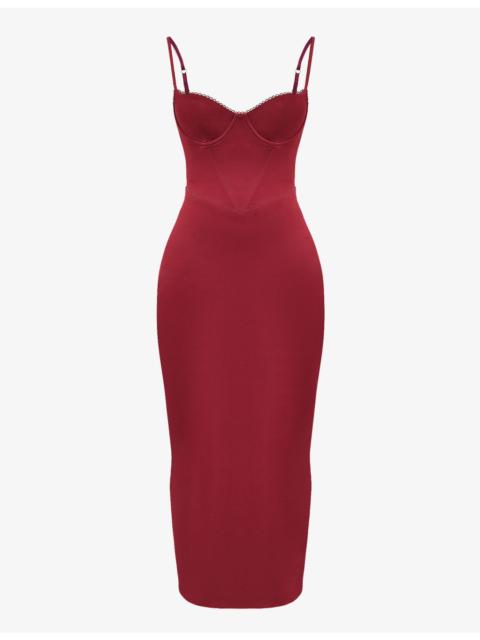 House of CB Stefania fitted satin maxi dress