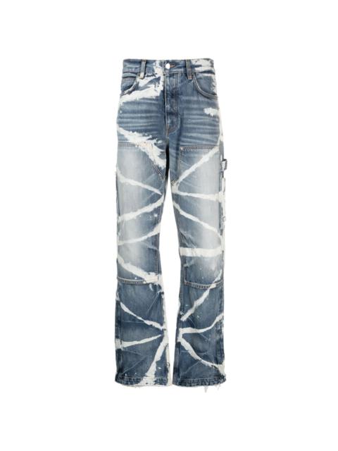 bleached straight-leg jeans