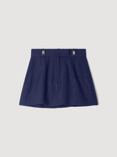 Sandro STRIPED SEQUIN SKORT