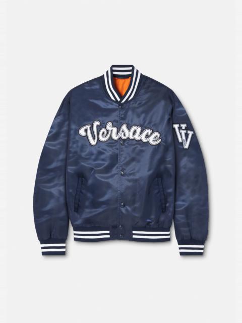 VERSACE Varsity Nylon Bomber Jacket | REVERSIBLE