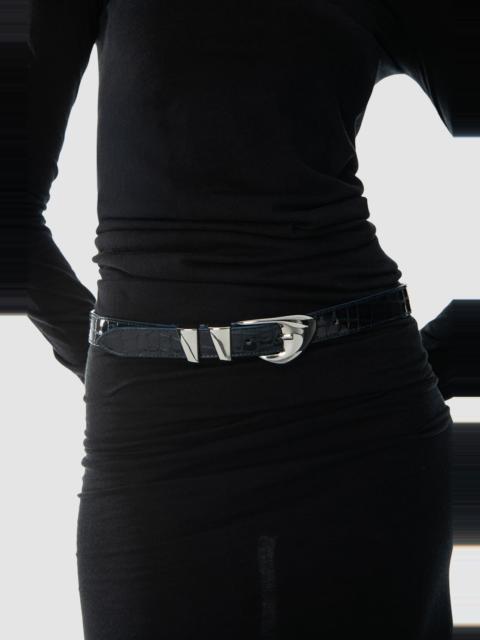 BY FAR Moore Croco Embossed Belt