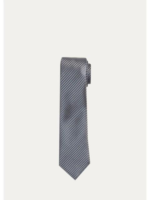 GIORGIO ARMANI Men's Stripe Jacquard Silk Tie