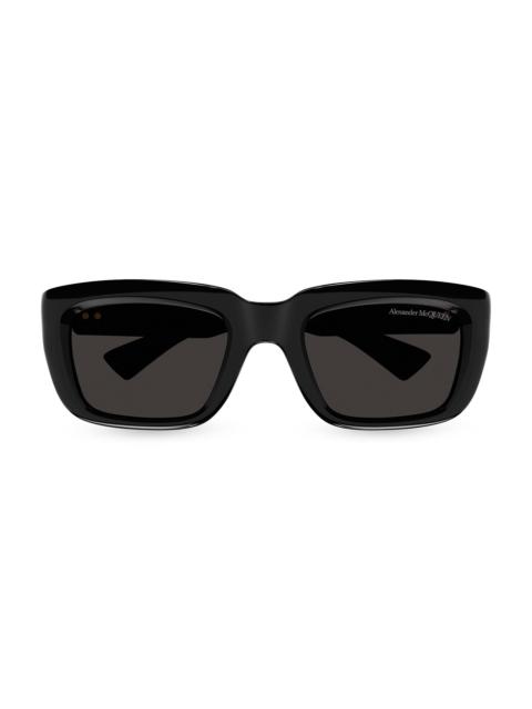 Alexander McQueen Men's Floating Skull 54MM Square Sunglasses - Black