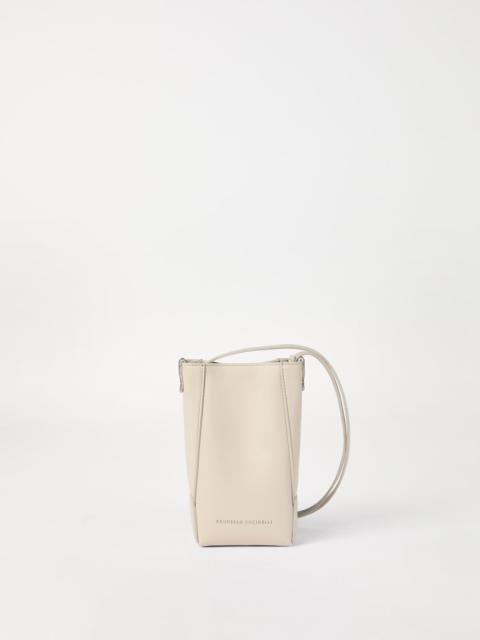 Brunello Cucinelli BC Duo phone holder in calfskin with monili