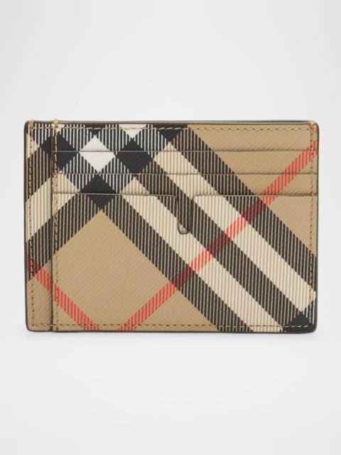 Burberry Men's Check Clip Card Case