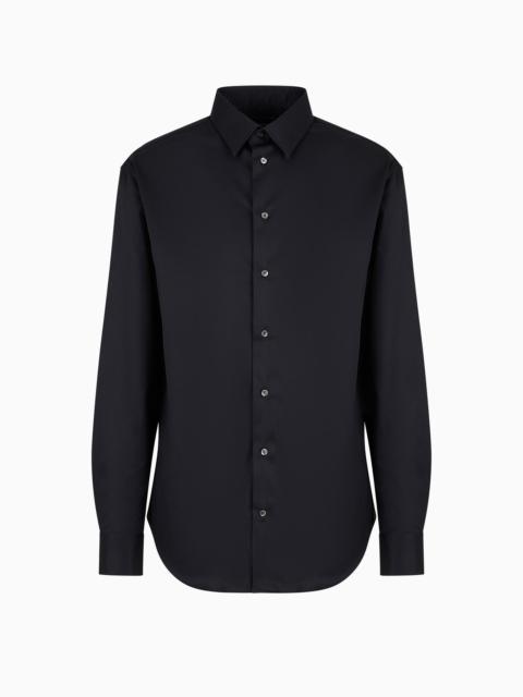 Non-iron stretch cotton shirt