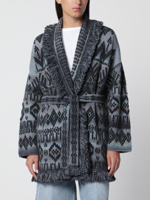 Alanui Time To Shine dark grey jacquard cardigan