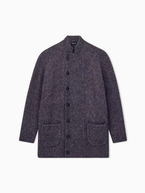 GIORGIO ARMANI BLAZER OVERSIZED PLAIN KNIT IN CASHMERE AND SILK