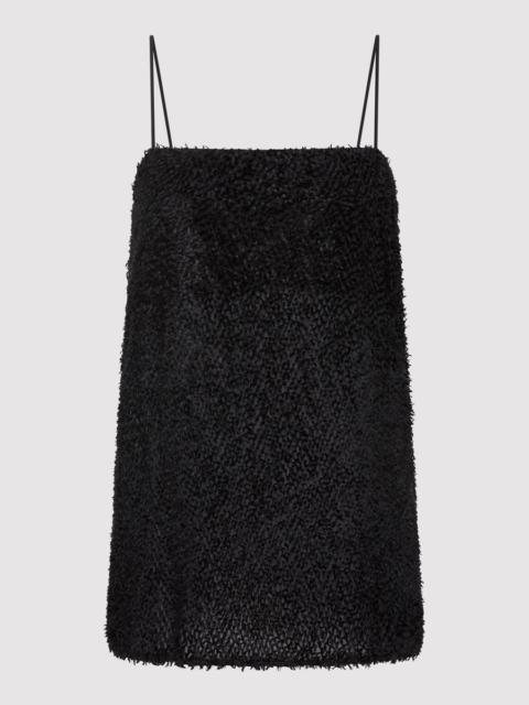 Feathered Silk Cami - Black