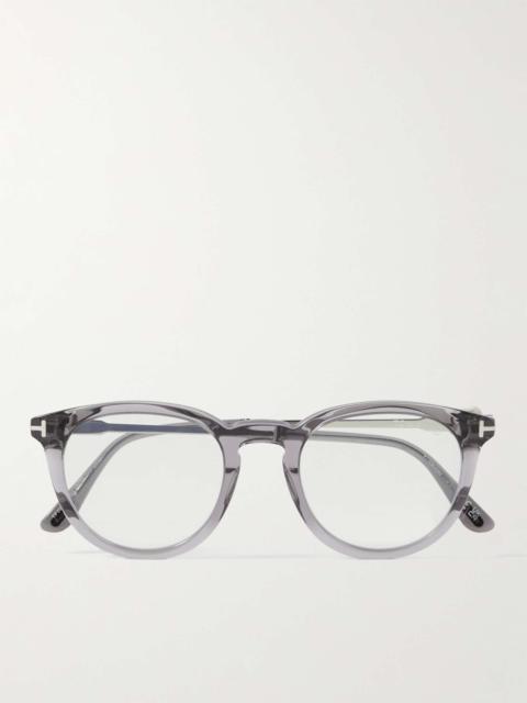 TOM FORD Round-Frame Acetate and Silver-Tone Optical Glasses