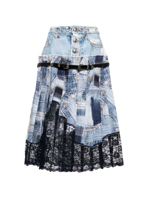 panelled midi skirt
