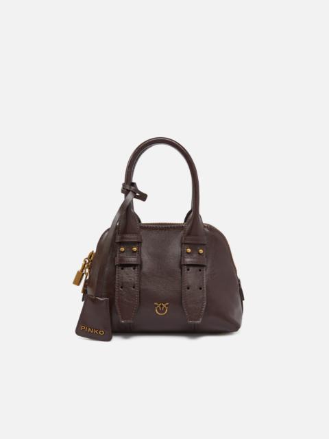 PINKO ESCAPE BAG SMALL HANDBAG IN PATENT-EFFECT LEATHER