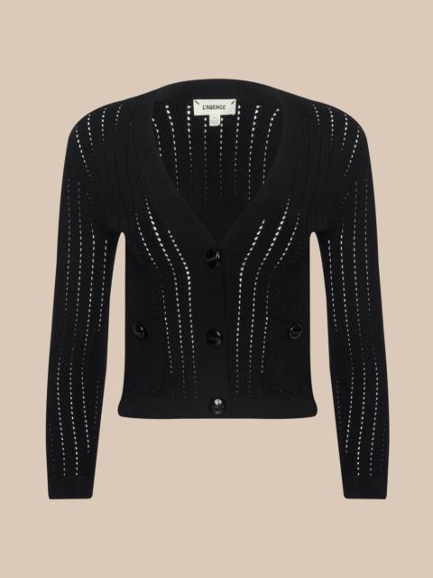 L'AGENCE Irvin Pointelle Knit Cardigan