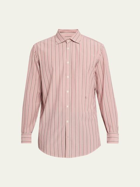 massimo alba Men's Genova Multi-Stripe Cotton Sport Shirt