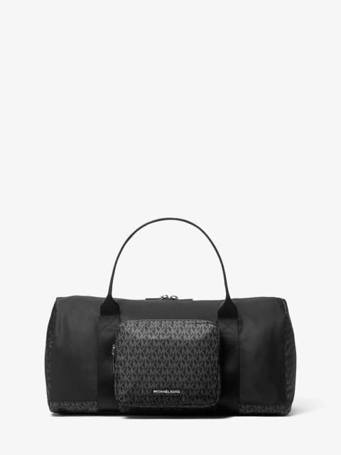 MICHAEL KORS Tanner Nylon and Printed Signature Logo Weekender Bag