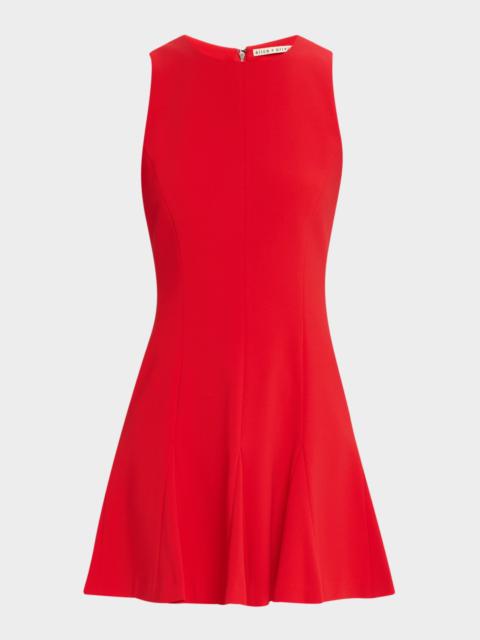 Isabelle Crewneck Sleeveless Seamed Flare Mini Dress