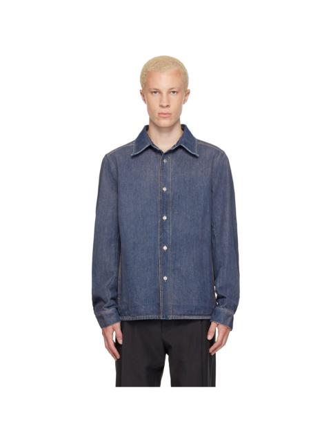 MM6 Maison Margiela Blue Long-Sleeved Denim Shirt
