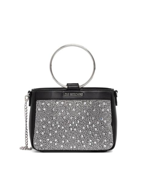 Moschino rhinestone ring-handle tote bag