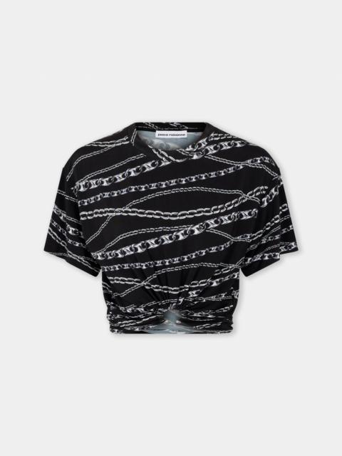 rabanne JERSEY PRINTED CROP TOP