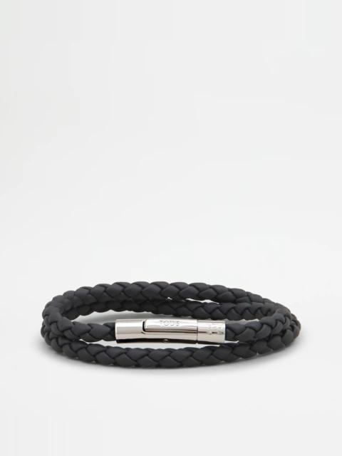 Tod's MYCOLORS BRACELET IN LEATHER - BLACK