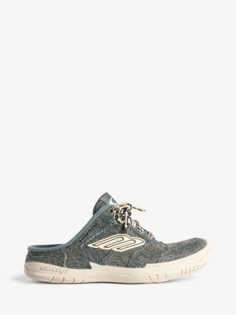 BALENCIAGA Women's Hamptons Denim Mule in Blue/off White