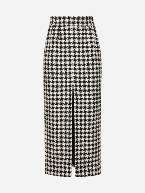 Dolce & Gabbana Long macro-houndstooth skirt