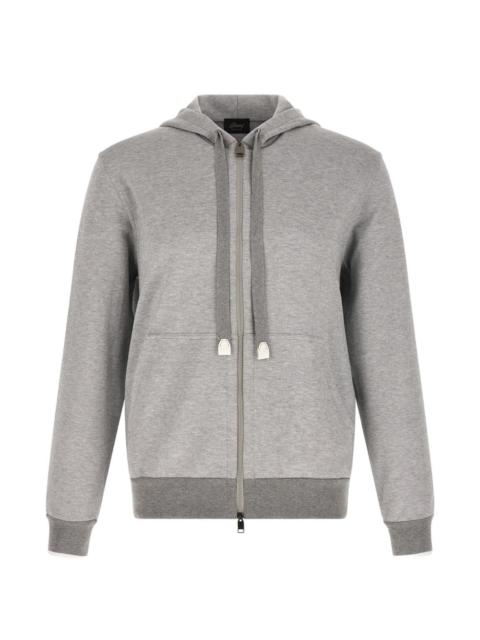 Brioni piquet logo embroidery hoodie