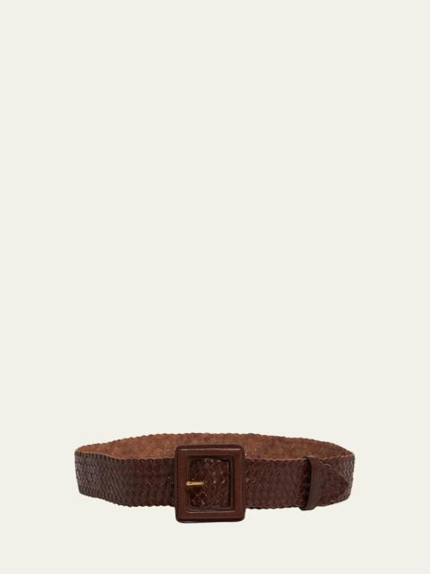 SAINT LAURENT Woven Leather Belt