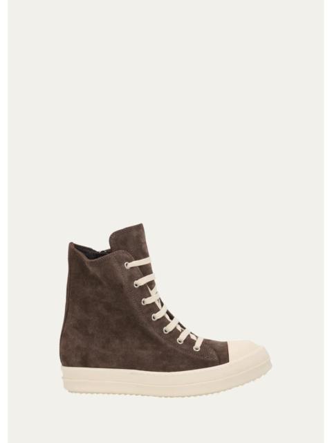 Rick Owens Suede High-Top Sneakers