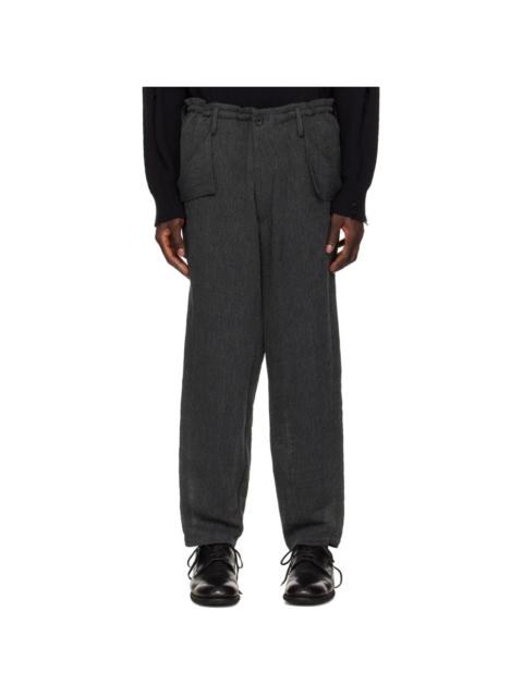 Yohji Yamamoto Black Flap Pocket Trousers