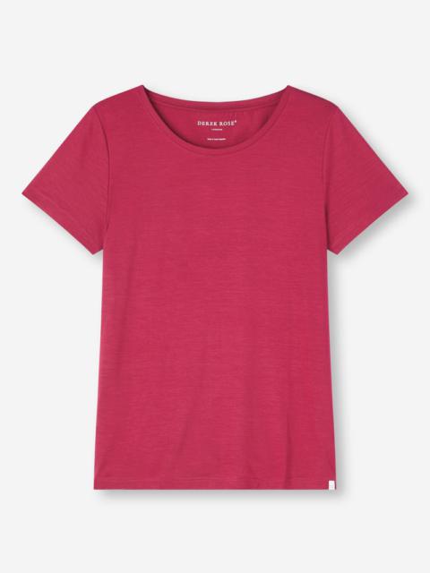 Derek Rose Women's T-Shirt Lara Micro Modal Stretch Berry