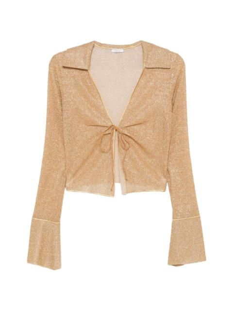 Oséree tie front flare sleeve top