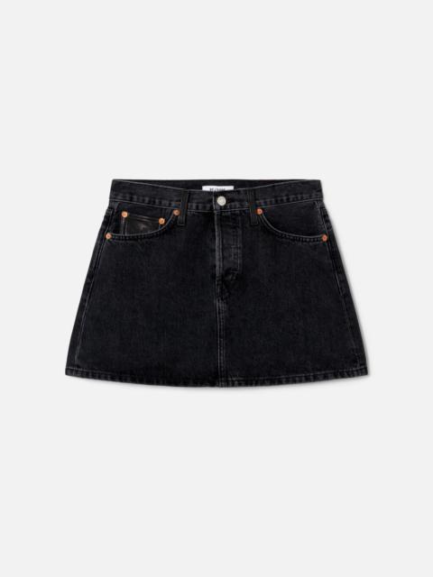 RE/DONE Aline Classic Skirt - Back To Black Leather