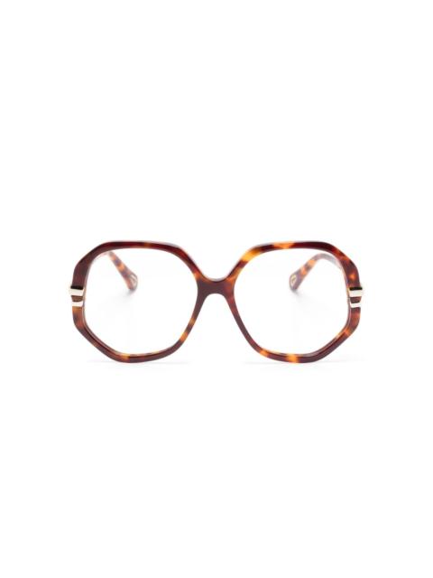 geometric-frame glasses