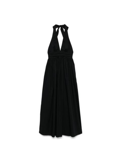 MATTEAU plunge halterneck midi dress