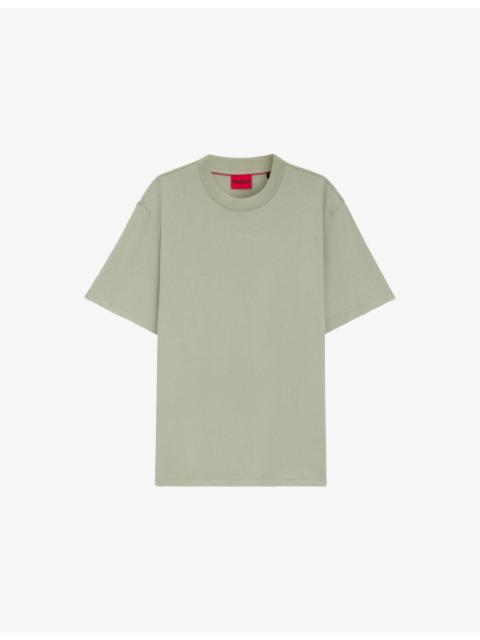 HUGO Brand-Print Relaxed-Fit Cotton-Jersey T-Shirt